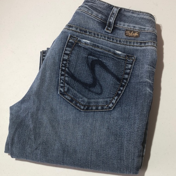 RETRO SILVER SUKI BOOTCUT JEANS 30x34 HEAVY DENIM NO SPANDEX 🦋